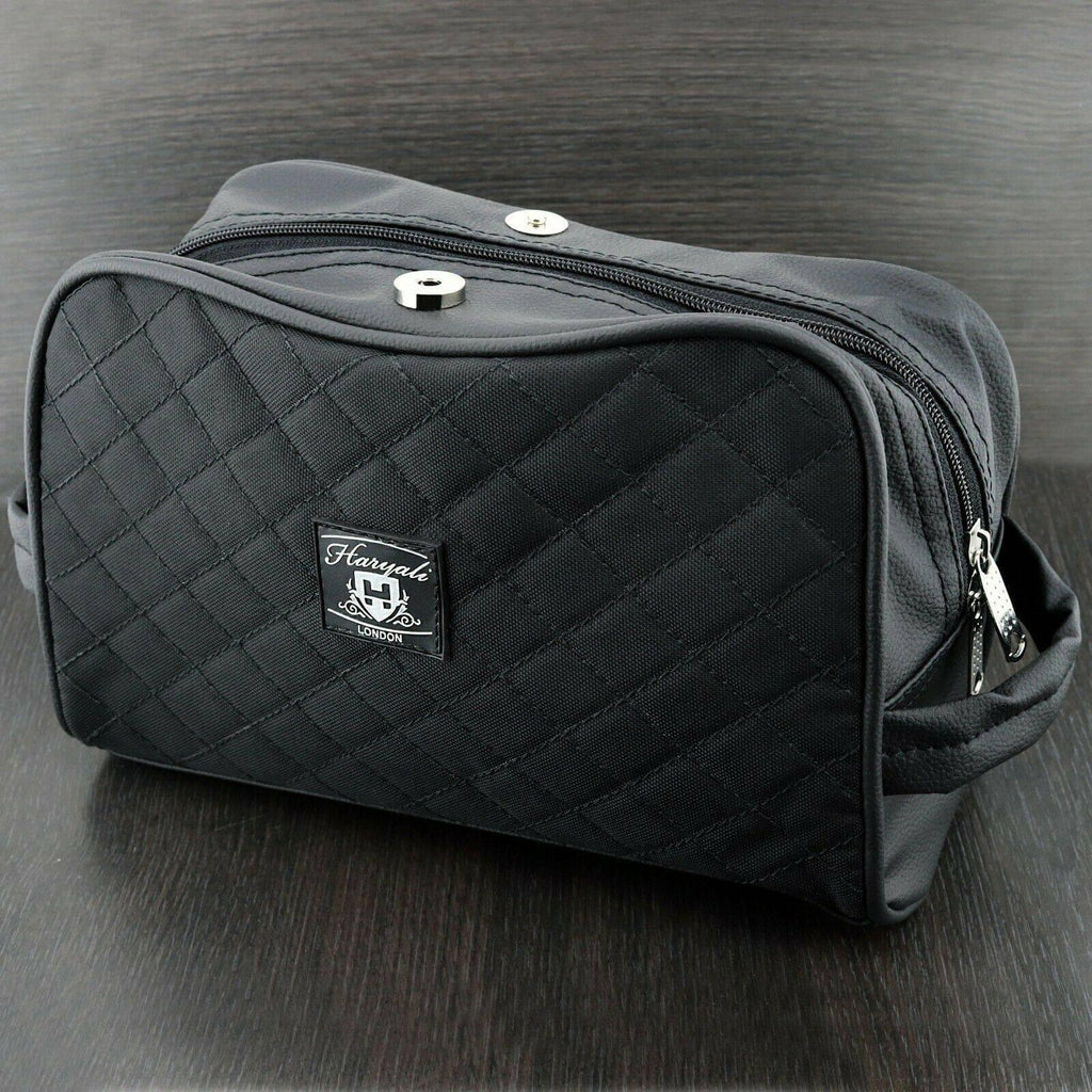 Black Toiletry Bag For Travel - HARYALI LONDON