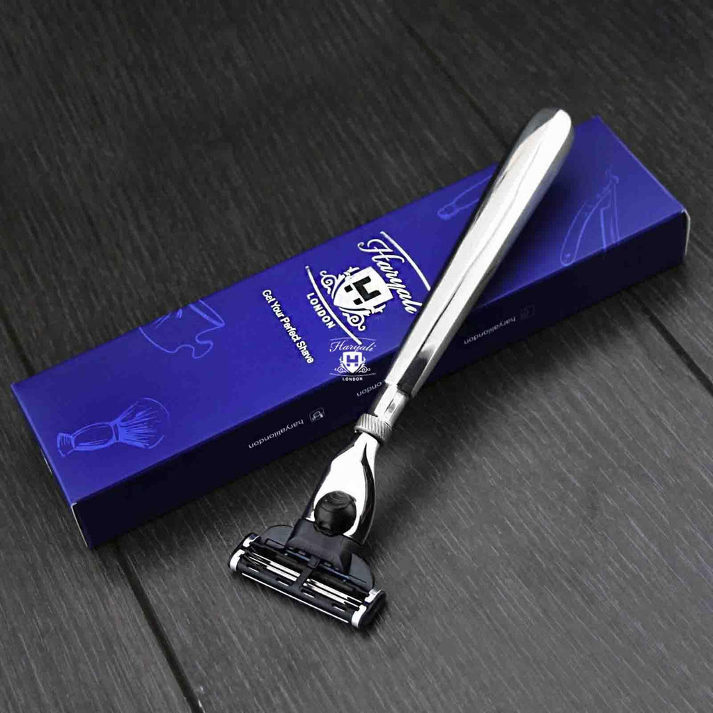 Haryali's 3 Edge Shaving Razor - Steel Handle - HARYALI LONDON