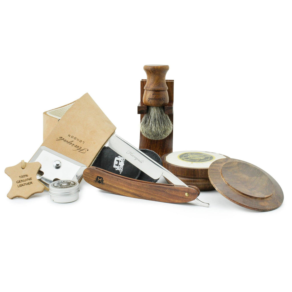 Haryali's Cut Throat Razor Kit - Wood Handle - HARYALI LONDON