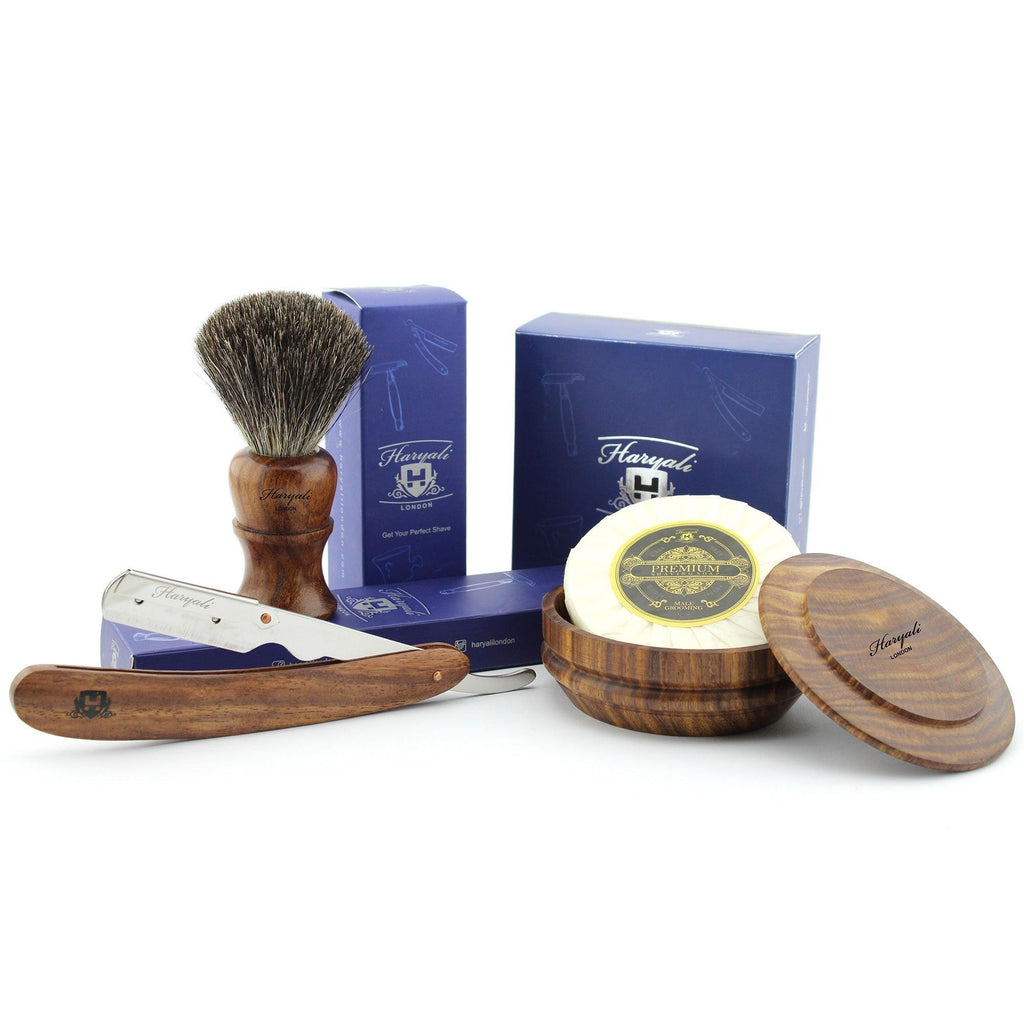 Haryali's Cut Throat Razor Kit - Wooden