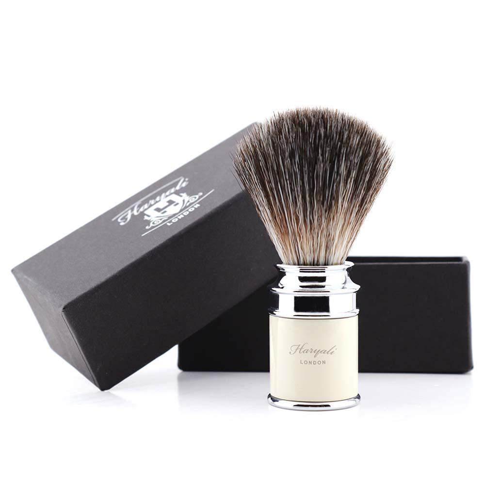 Haryali's Drum Synthetic Black Hair Shaving Brush - HARYALI LONDON