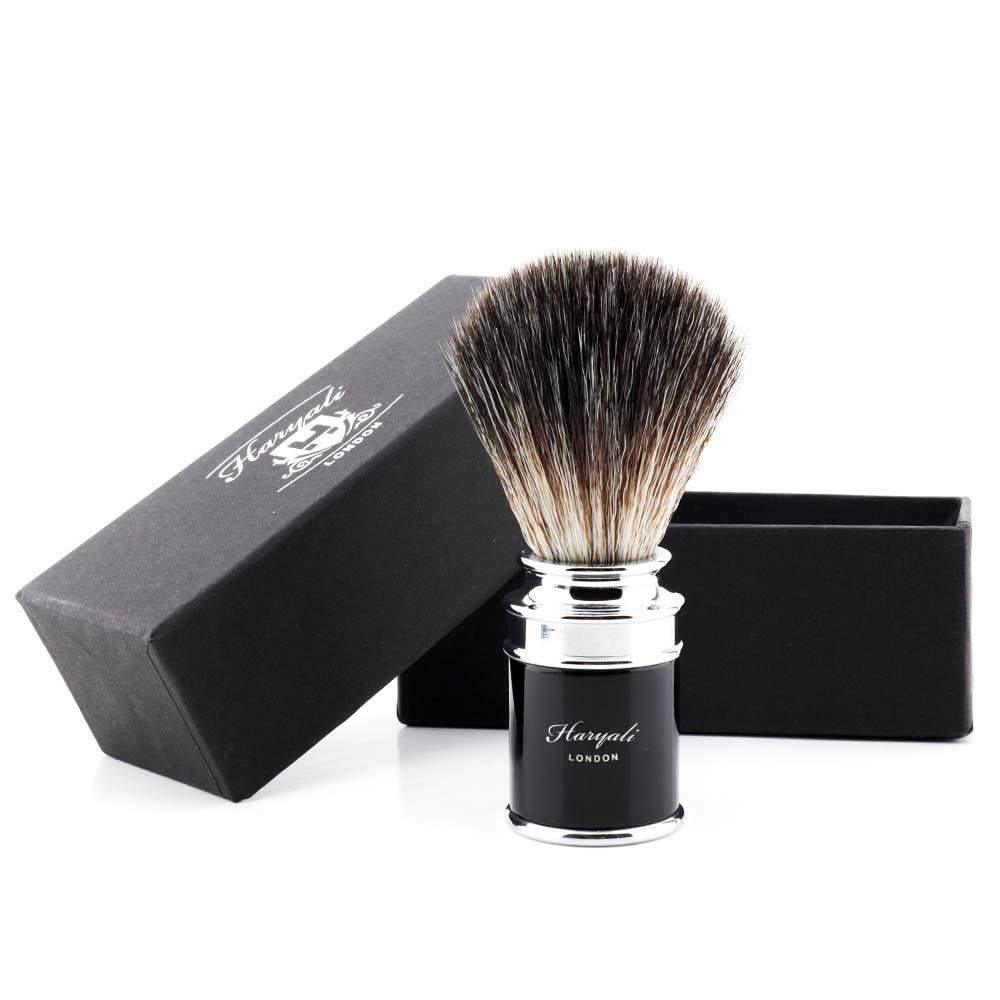 Haryali's Drum Synthetic Black Hair Shaving Brush - HARYALI LONDON