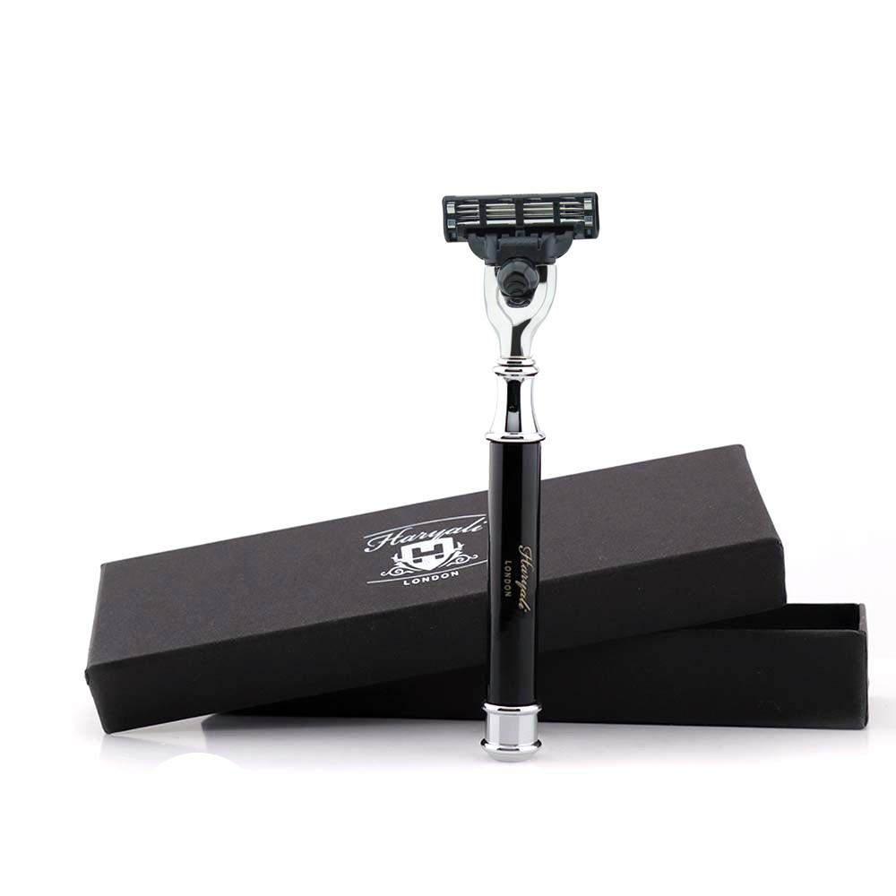 Haryali's Round 3 Edge Shaving Razor - Black - HARYALI LONDON