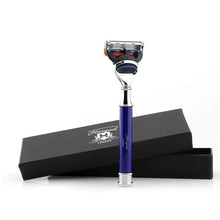 Load image into Gallery viewer, Haryali&#39;s Round 5 Edge Shaving Razor - Blue - HARYALI LONDON