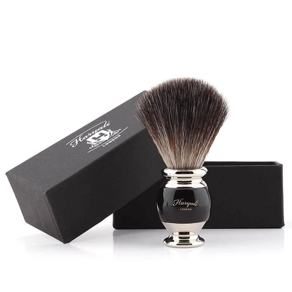 Haryali's Vase Synthetic Black Hair Shaving Brush - HARYALI LONDON