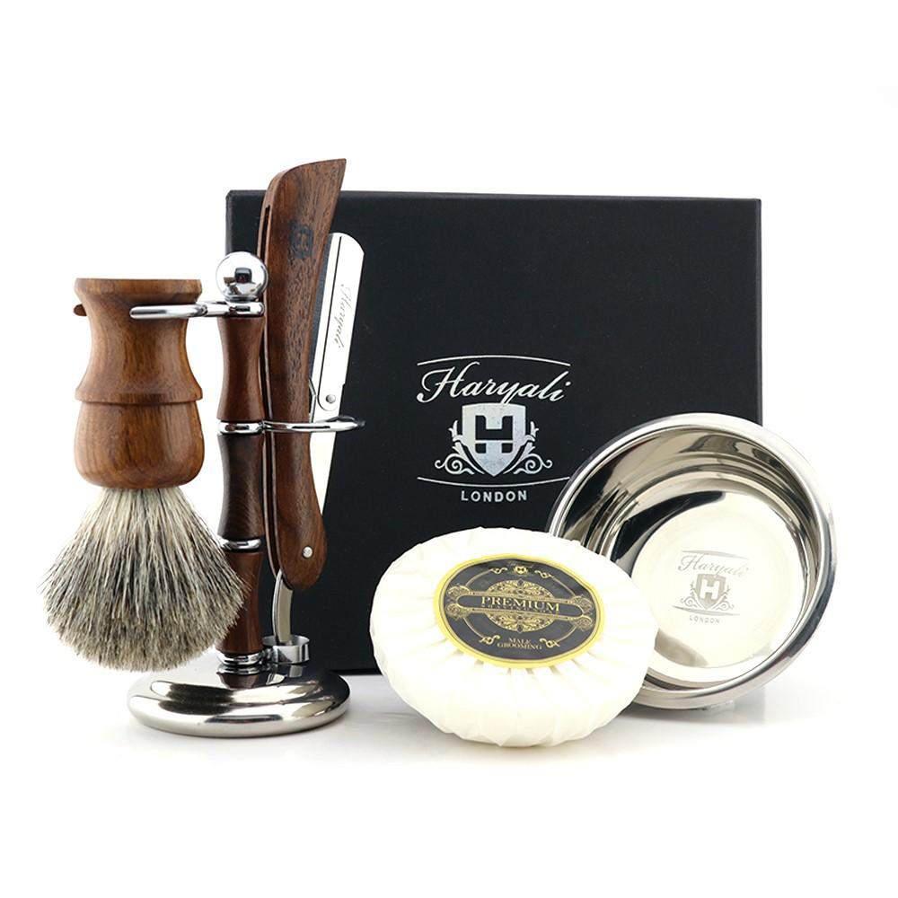 Haryali's Wooden Cut Throat Razor Kit - HARYALI LONDON