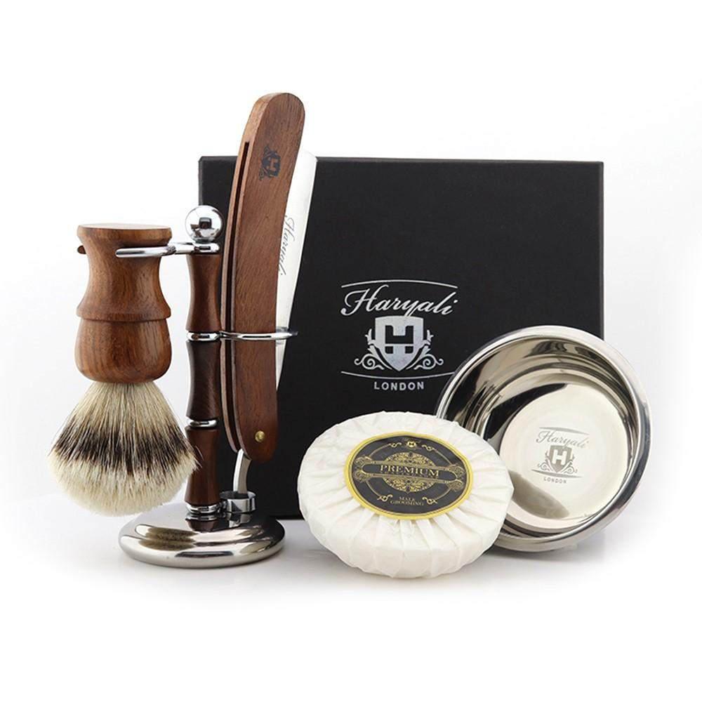 Haryali's Wooden Cut Throat Razor Kit - HARYALI LONDON