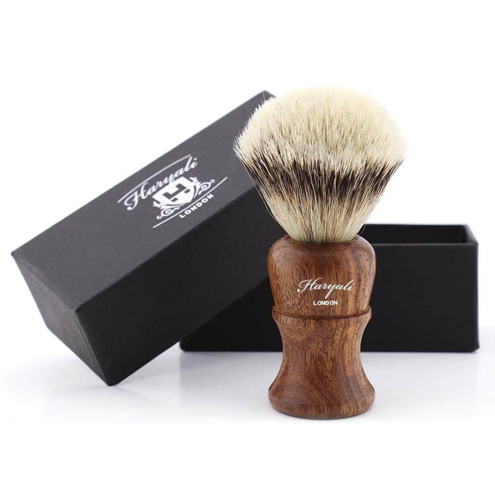 Haryali's Wooden Silvertip Badger Shaving Brush - HARYALI LONDON