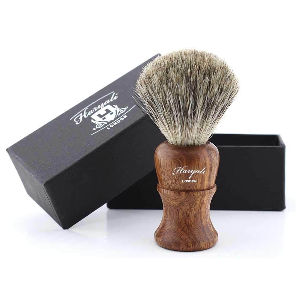 Haryali's Wooden Super Badger Shaving Brush - HARYALI LONDON