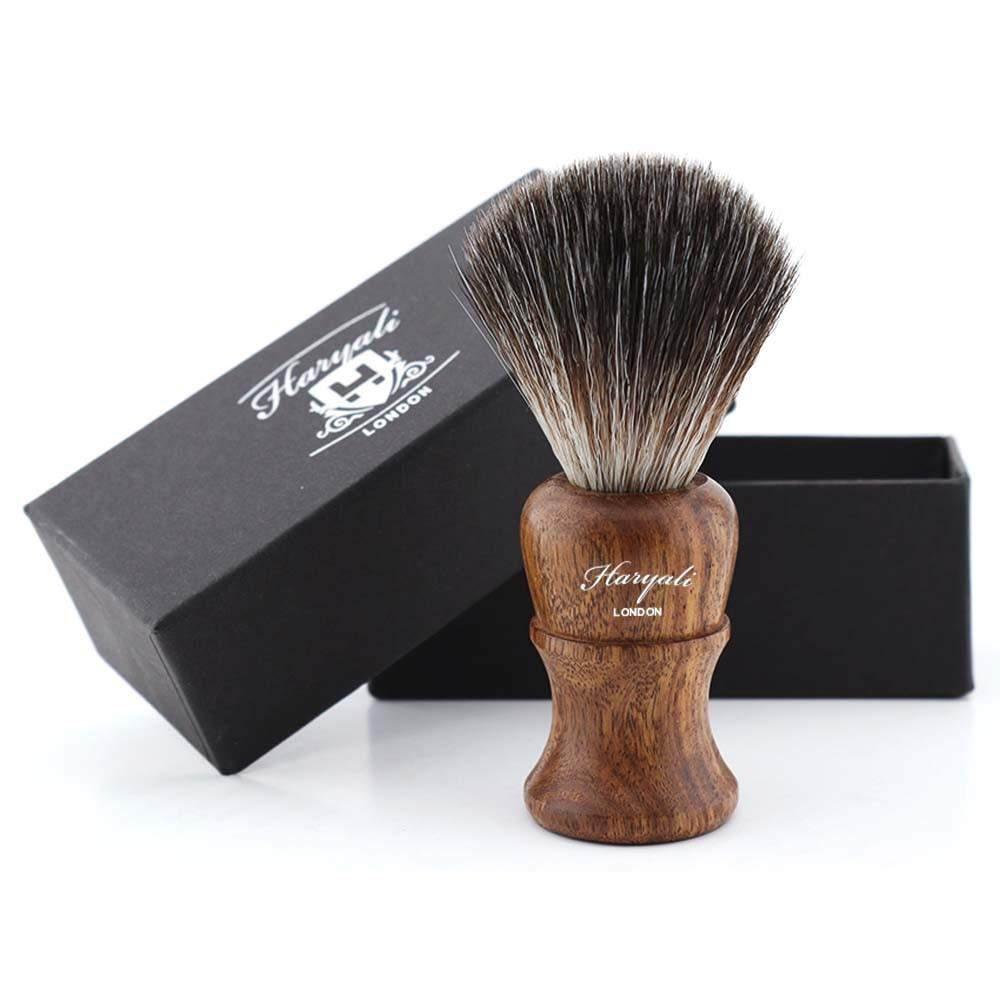 Haryali's Wooden Synthetic Black Hair Shaving Brush - HARYALI LONDON