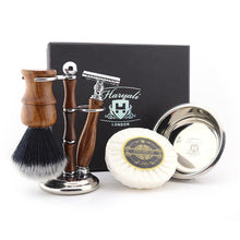 Load image into Gallery viewer, Haryali&#39;s Wooden Synthetic Hair Shaving Set - HARYALI LONDON