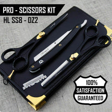 Load image into Gallery viewer, Professional Barbers Hair Cutting &amp; Thinning Scissors Set with Razor - HARYALI LONDON