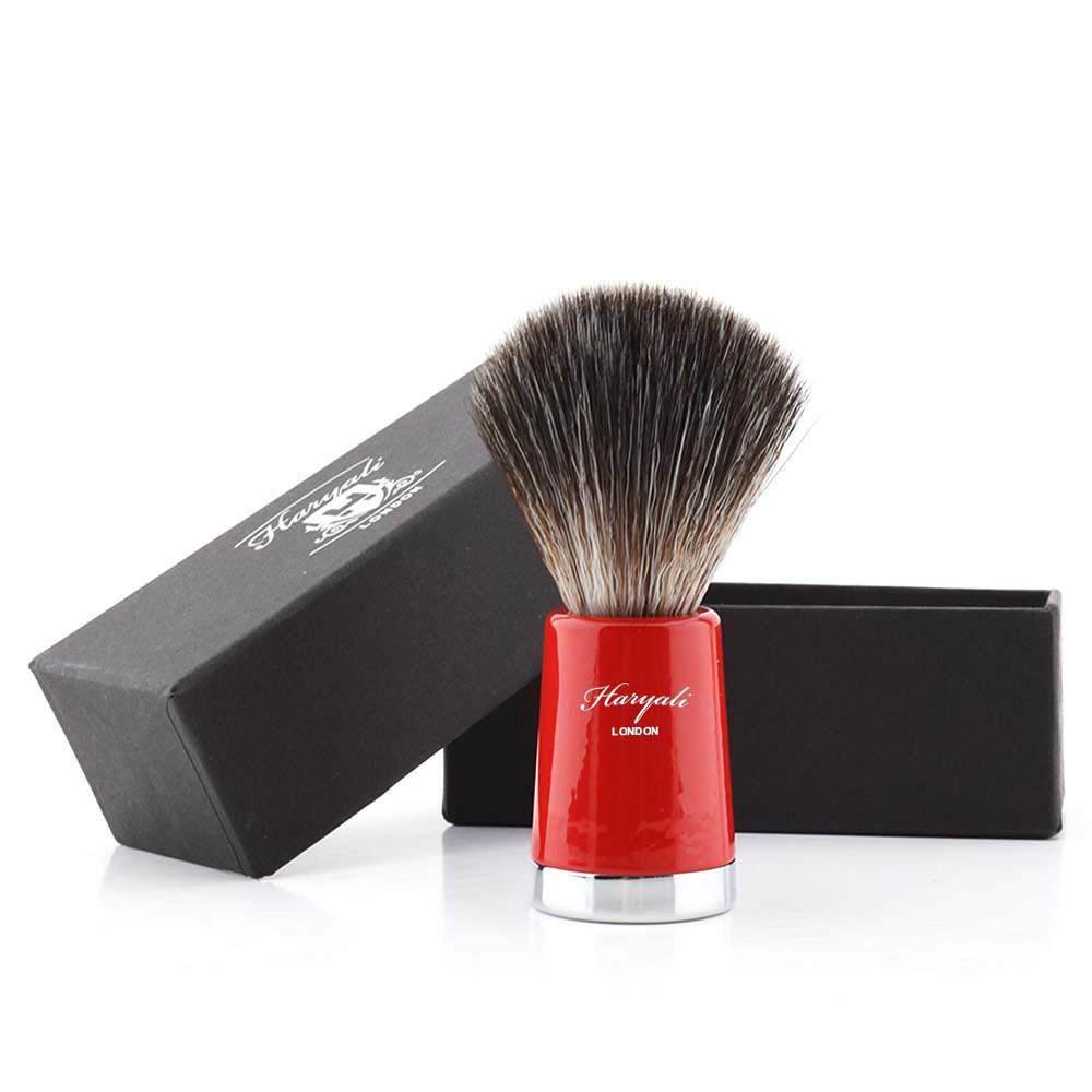 Super Taper Synthetic Black Hair Shaving Brush - HARYALI LONDON