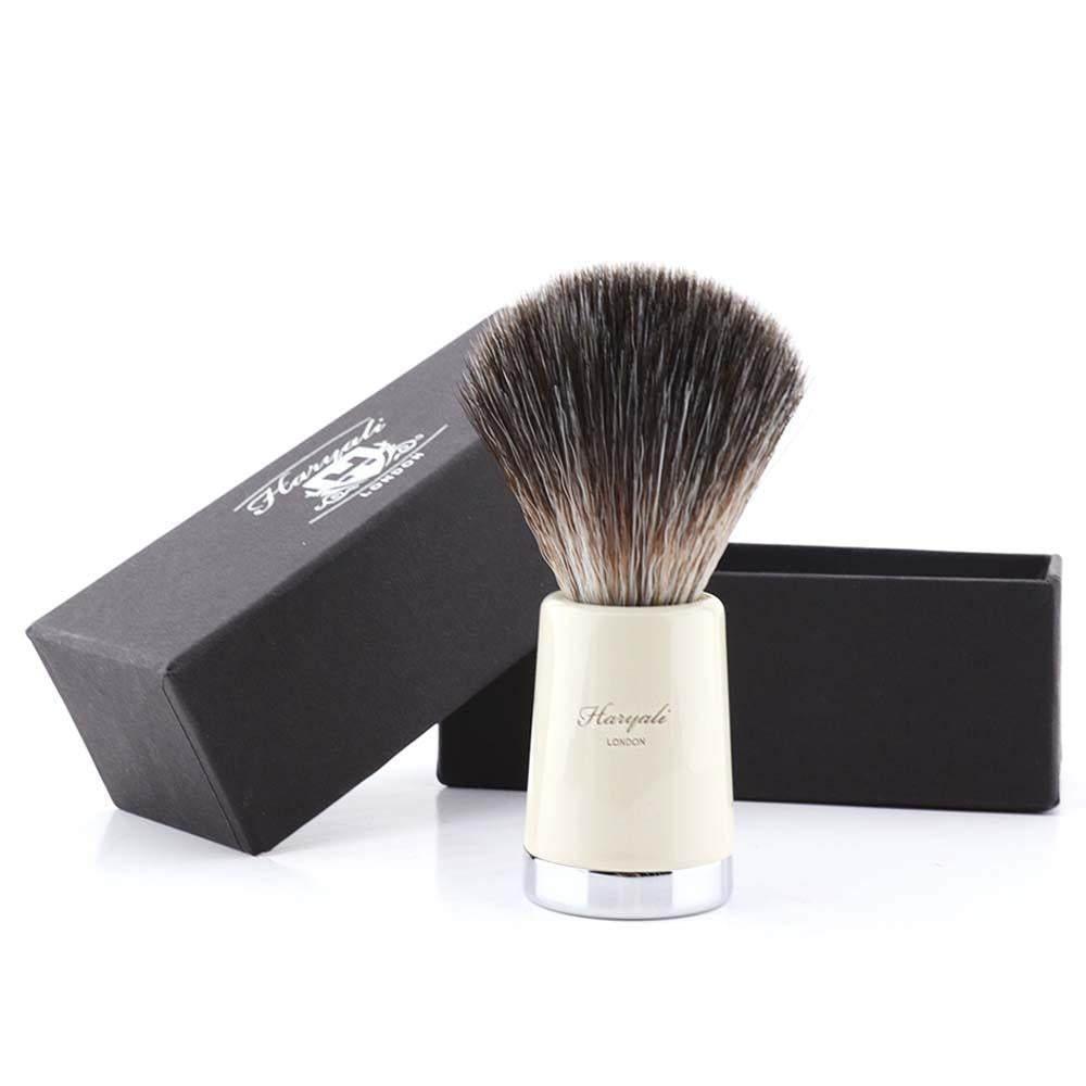 Super Taper Synthetic Black Hair Shaving Brush - HARYALI LONDON