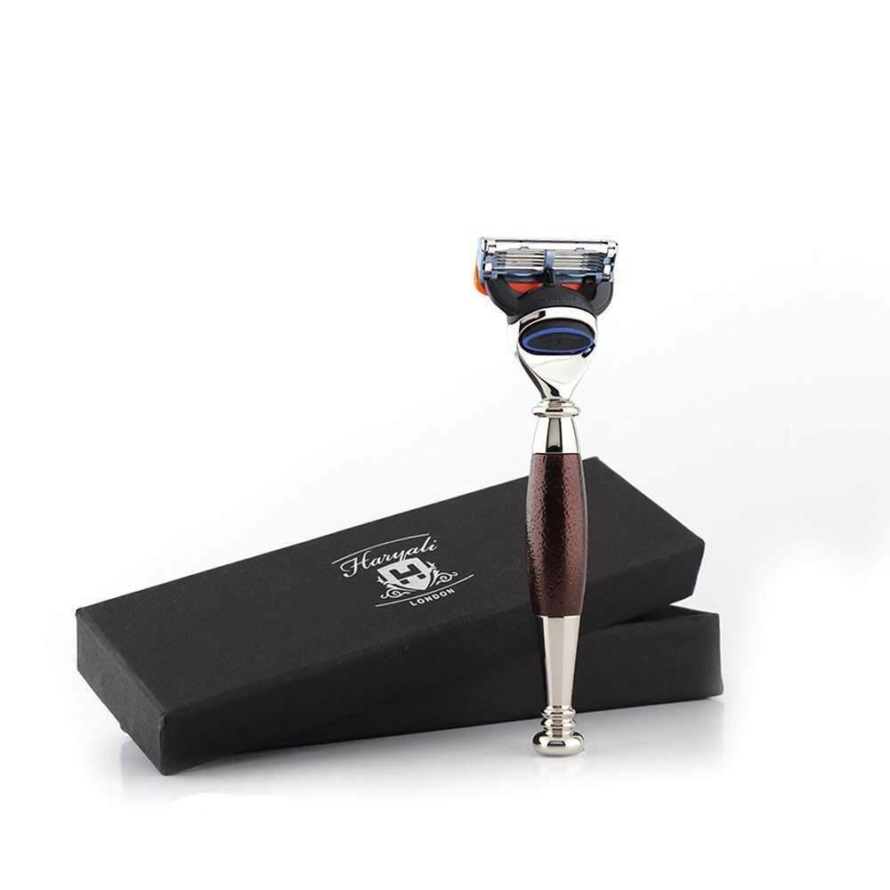 Tandoori Antique 5 Edge Shaving Razor - Maroon - HARYALI LONDON