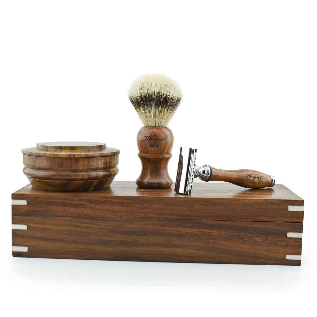 Wood Box Shaving Gift Set for Men - HARYALI LONDON